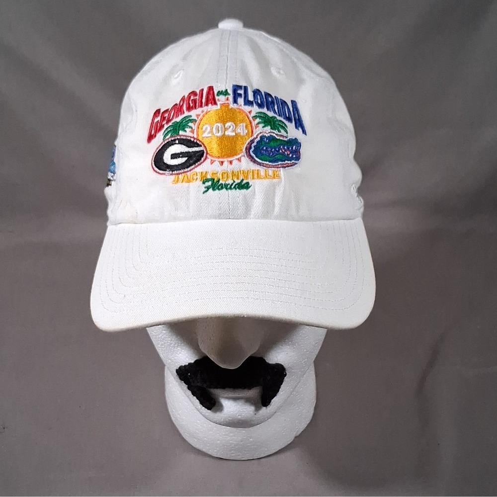 Georgia Bulldogs vs Florida Gators Cap White 2024 Jacksonville Strapback 47